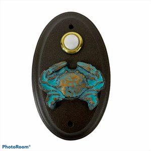 bungalowG Decorative Doorbell Blue Crab Oval Push